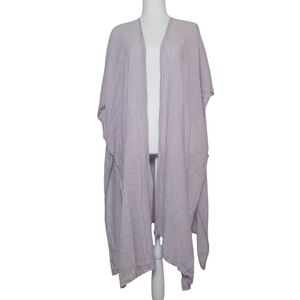 Cynthia Rowley Linen & Rayon Open Front Lilac Kimono Top Long Lightweight OS